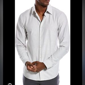 Theory Sylvain Shirt in Striped Cotton Blend (NEW)